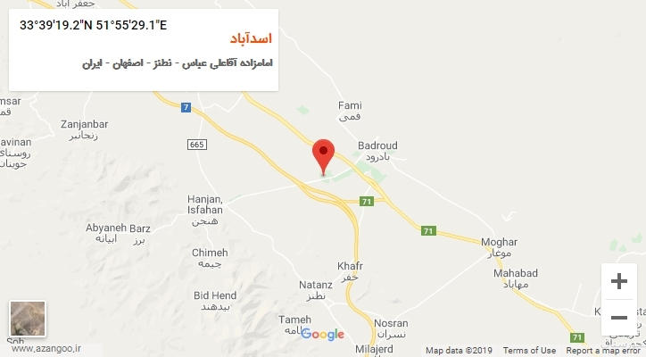 روستای اسدآباد بر روی نقشه