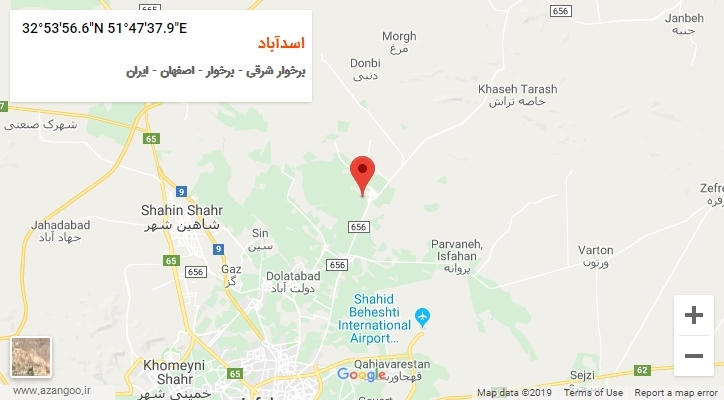 روستای اسدآباد بر روی نقشه