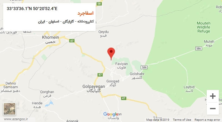 روستای اسفاجرد بر روی نقشه