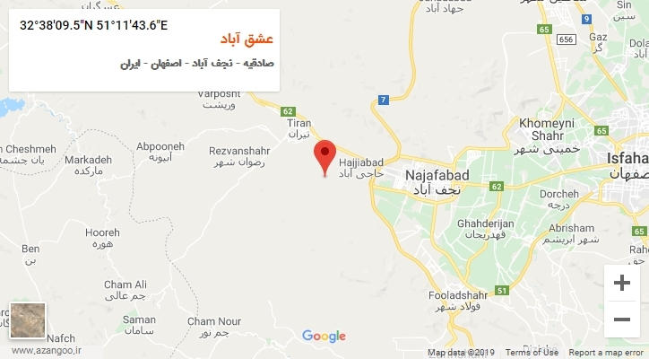 روستای عشق آباد بر روی نقشه