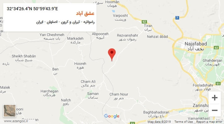 روستای عشق آباد بر روی نقشه