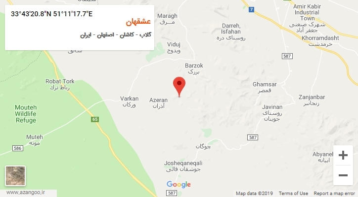 روستای عشقهان بر روی نقشه