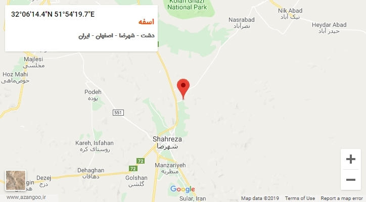 روستای اسفه بر روی نقشه