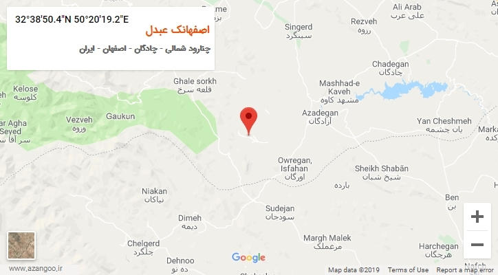 روستای اصفهانک عبدل بر روی نقشه