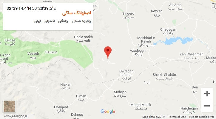 روستای اصفهانک ساکی بر روی نقشه