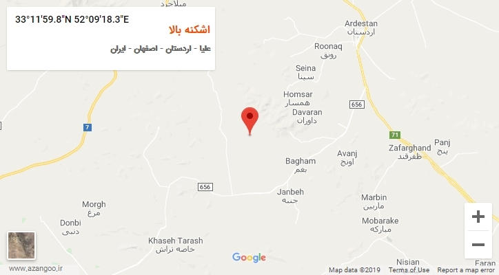 روستای اشکنه بالا بر روی نقشه