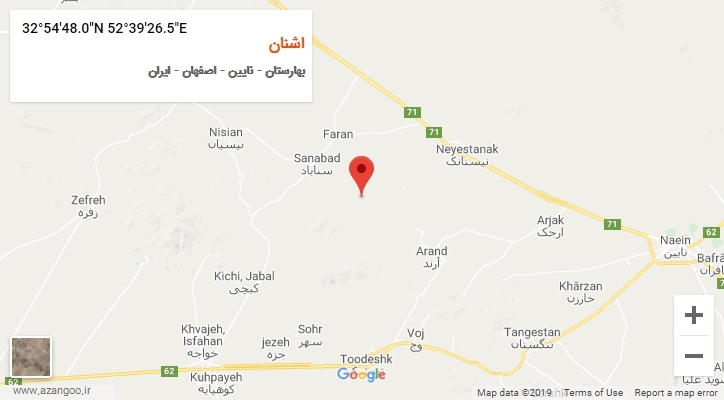 روستای اشنان بر روی نقشه