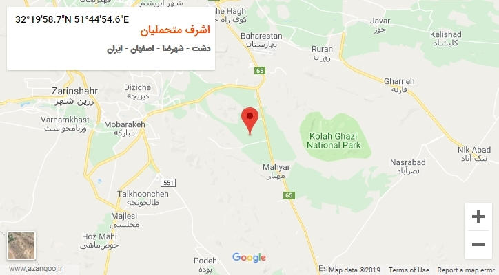 روستای اشرف متحملیان بر روی نقشه