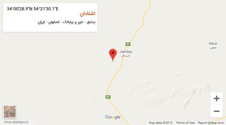 روستای اشتادان بر روی نقشه