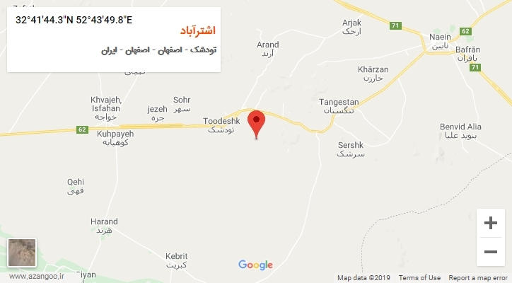 روستای اشترآباد بر روی نقشه