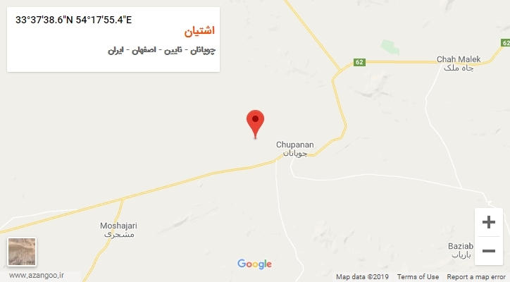 روستای اشتیان بر روی نقشه