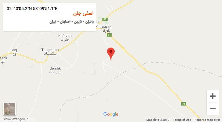 روستای اسفی جان بر روی نقشه