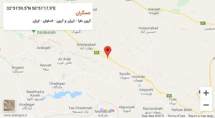 روستای عسگران بر روی نقشه