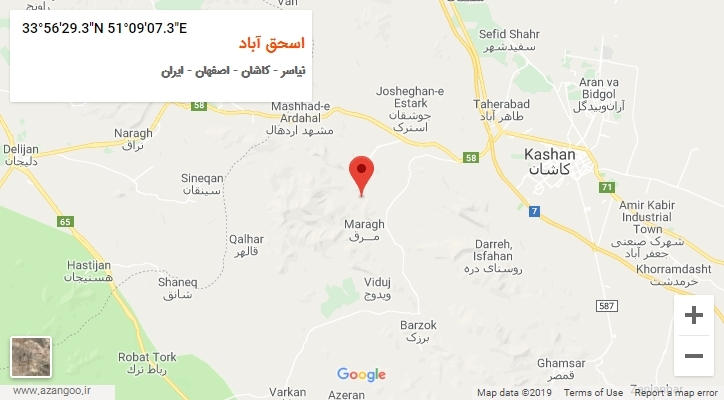 روستای اسحق آباد بر روی نقشه