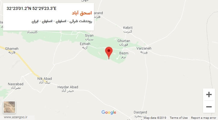 روستای اسحق آباد بر روی نقشه