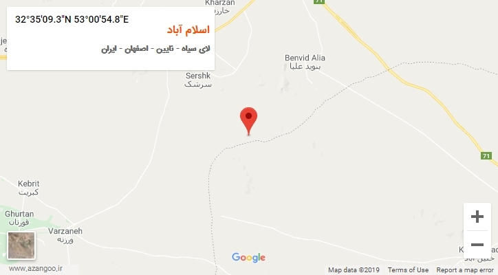 روستای اسلام آباد بر روی نقشه