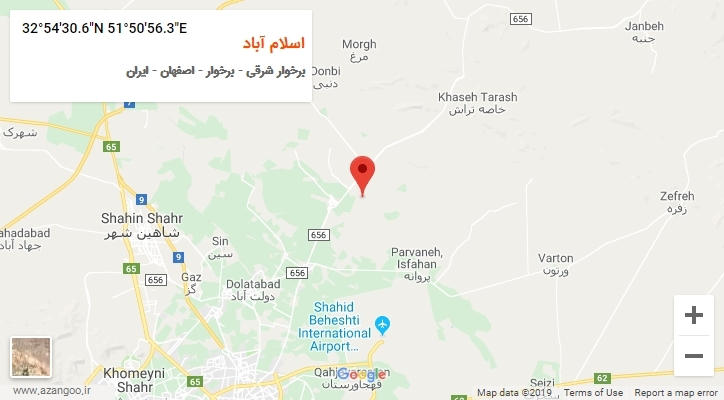 روستای اسلام آباد بر روی نقشه