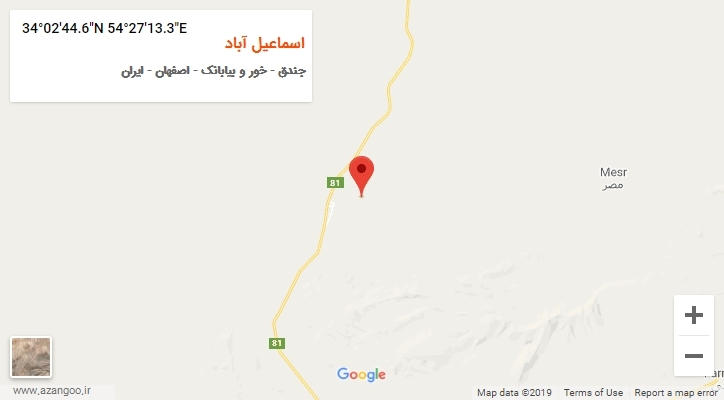روستای اسماعیل آباد بر روی نقشه