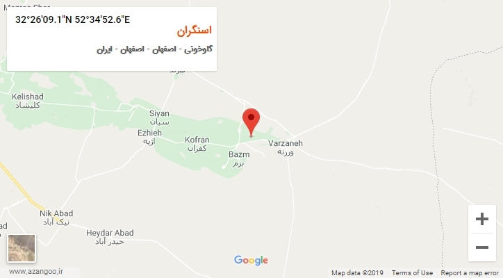 روستای اسنگران بر روی نقشه