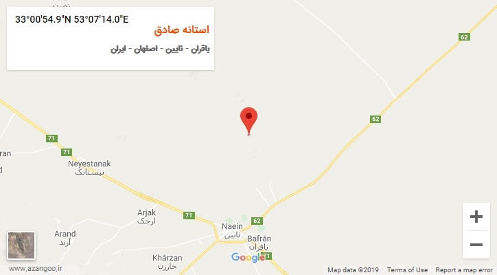 روستای استانه صادق بر روی نقشه