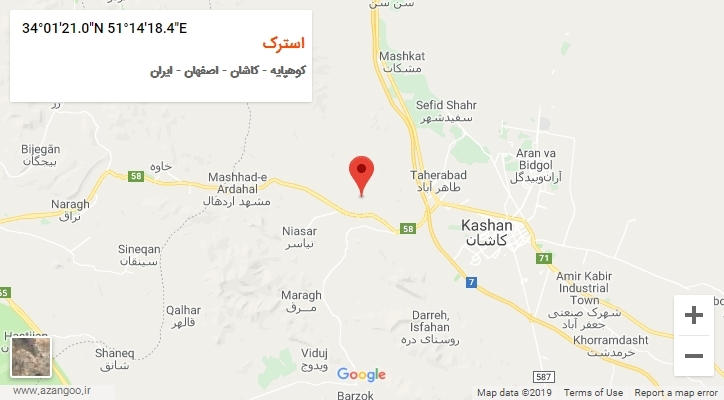 روستای استرک بر روی نقشه