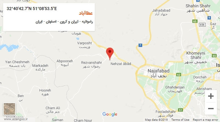 روستای عطاآباد بر روی نقشه