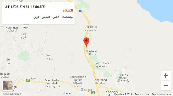 روستای اتشگاه بر روی نقشه