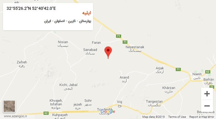 روستای ایلیه بر روی نقشه