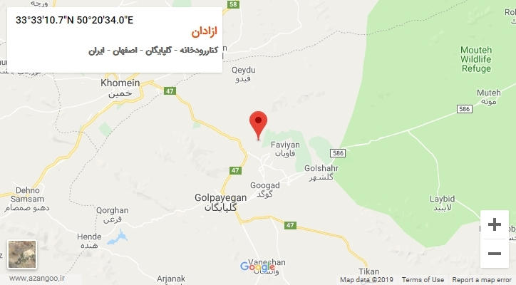 روستای ازادان بر روی نقشه
