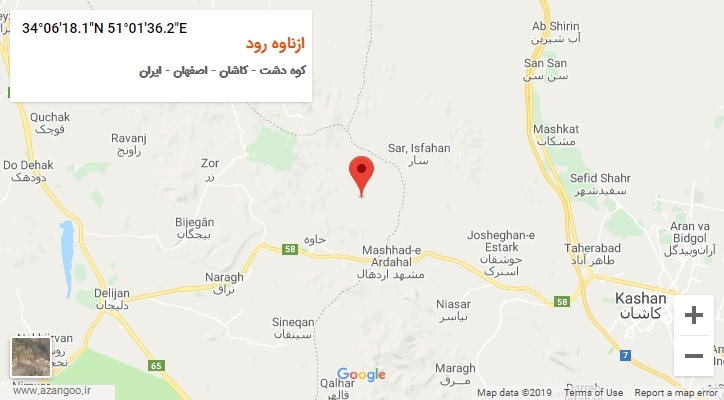روستای ازناوه رود بر روی نقشه