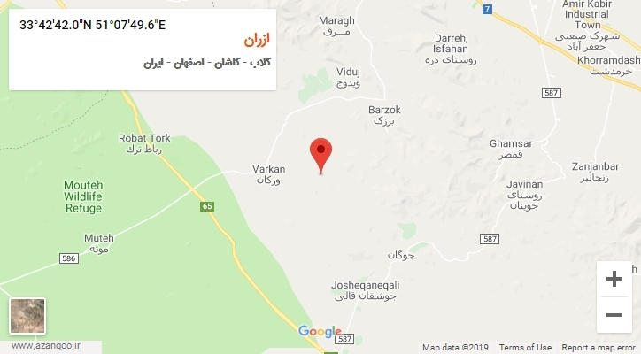 روستای ازران بر روی نقشه