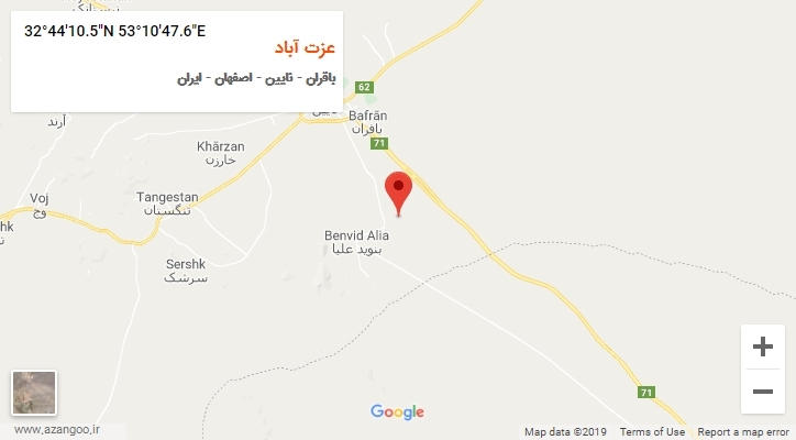 روستای عزت آباد بر روی نقشه