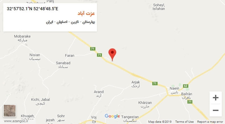 روستای عزت آباد بر روی نقشه