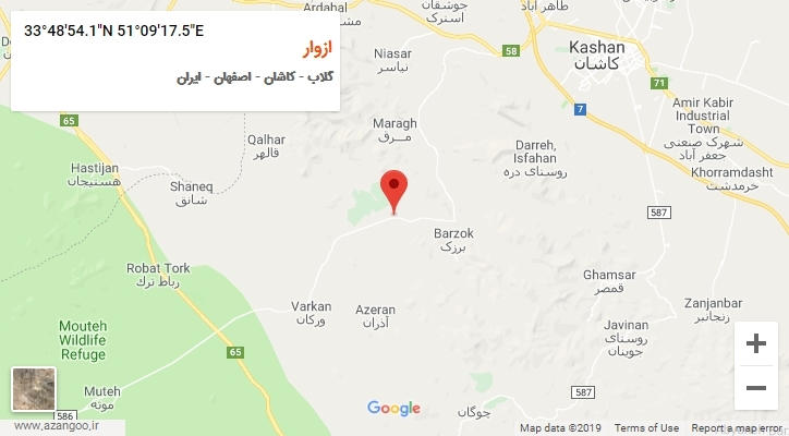 روستای ازوار بر روی نقشه