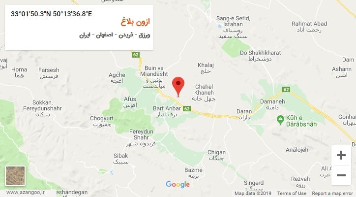 روستای ازون بلاغ بر روی نقشه