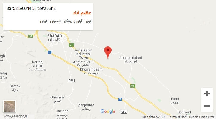 روستای عظیم آباد بر روی نقشه
