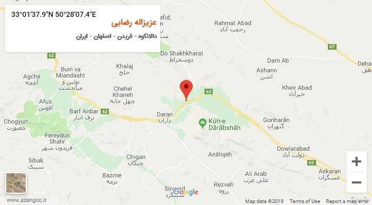 روستای عزیزاله رضایی بر روی نقشه