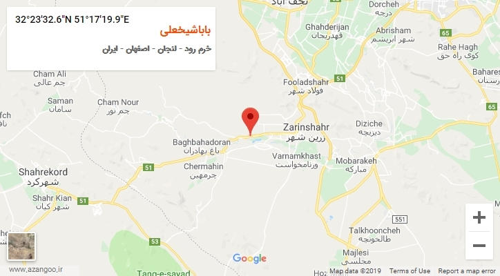 روستای باباشیخعلی بر روی نقشه
