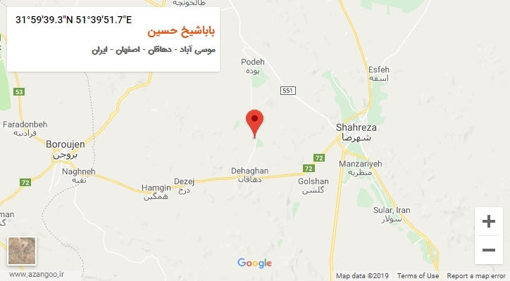 روستای باباشیخ حسین بر روی نقشه
