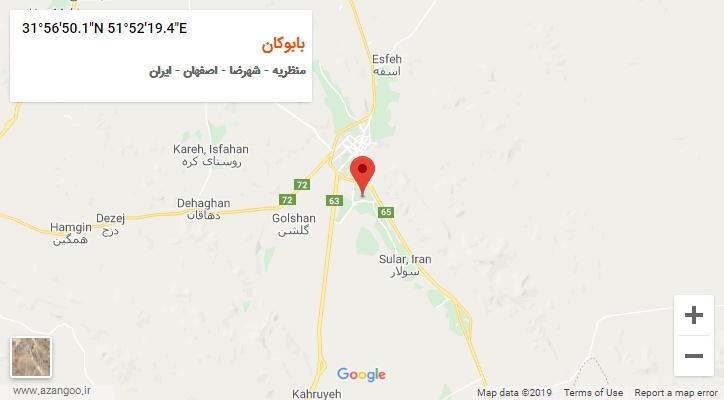 روستای بابوکان بر روی نقشه
