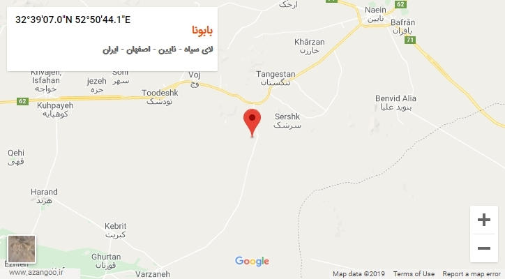 روستای بابونا بر روی نقشه