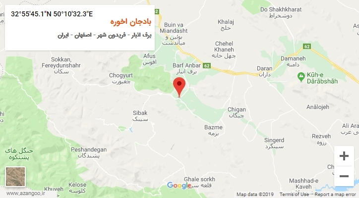 روستای بادجان اخوره بر روی نقشه