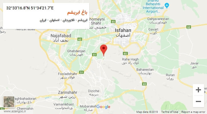 روستای باغ ابریشم بر روی نقشه