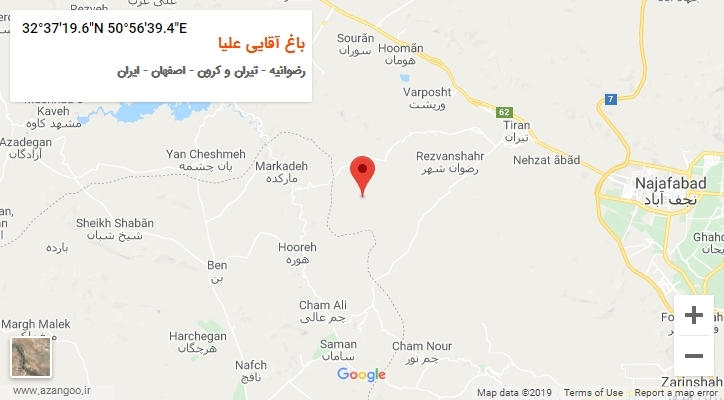 روستای باغ آقایی علیا بر روی نقشه