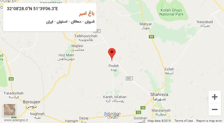 روستای باغ امیر بر روی نقشه
