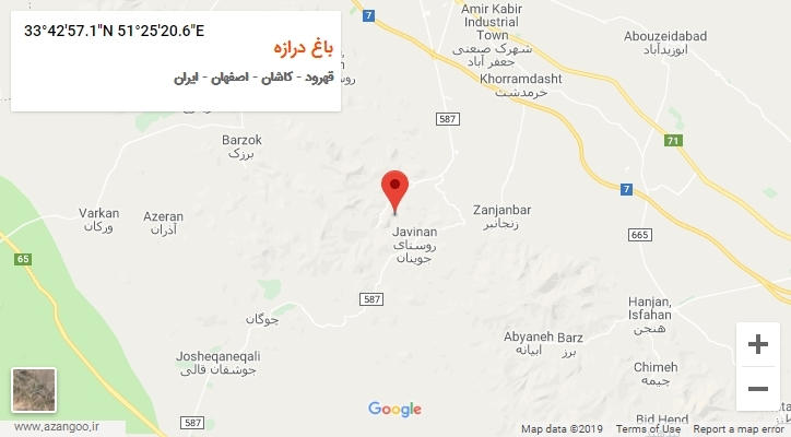 روستای باغ درازه بر روی نقشه