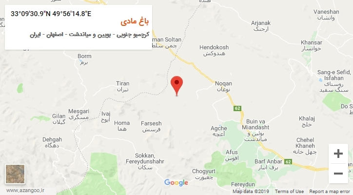 روستای باغ مادی بر روی نقشه
