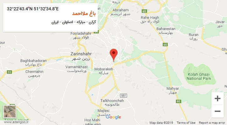 روستای باغ ملااحمد بر روی نقشه