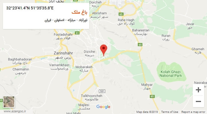 روستای باغ ملک بر روی نقشه