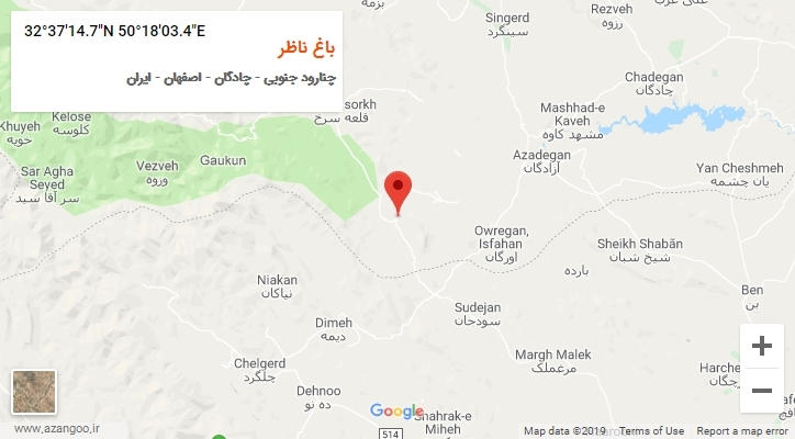 روستای باغ ناظر بر روی نقشه